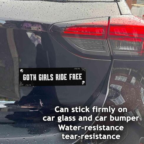Goth Girls Ride Free Funny Bumper Sticker Vinyl Weather-Resistance Funny Bumper Sticker for Cars, Trucks in Saudi Arabia