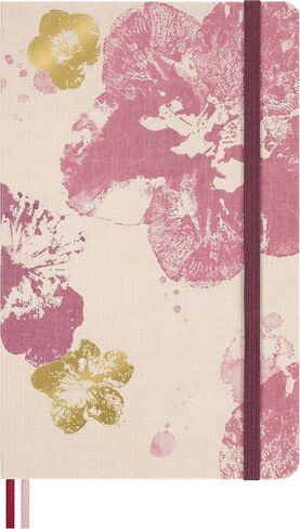 Moleskine Limited Edition Sakura 2026 Blossom Notebook، غطاء صلب، كبير (5 × 8.25 بوصة)، مسطر/مبطن، وردي مع لمسات ذهبية، 176 صفحة in Kuwait