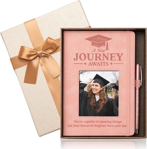 Graduation Gifts 2026 -Leather Journal with Photo Frame, Pen, A5 Notebook with Inner Pocket for Cash Cards, Daughter Best Friend Senior Class of 2026 High School College Masters Degree Phd Nurse in Saudi Arabia