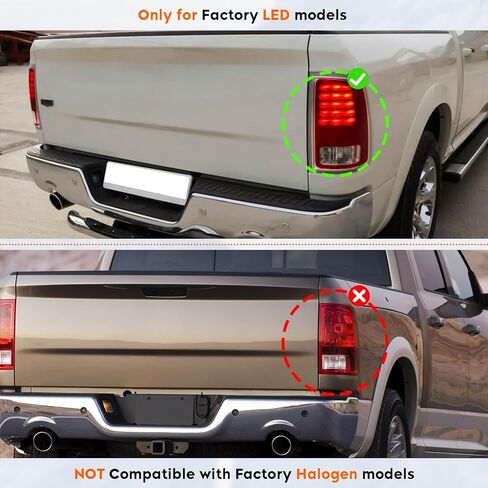 Tresound LED Tail Light + 3rd Brake Cargo Lamp for Dodge Ram 1500 2013-2018, for Ram 2500 & 3500 2014-2018, for 2019-2024 RAM 1500 Classic [Only fit Factory LED Model] Black Housing Smoked Lens in Kuwait
