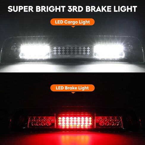 Tresound LED Tail Light + 3rd Brake Cargo Lamp for Dodge Ram 1500 2013-2018, for Ram 2500 & 3500 2014-2018, for 2019-2024 RAM 1500 Classic [Only fit Factory LED Model] Black Housing Smoked Lens in Kuwait