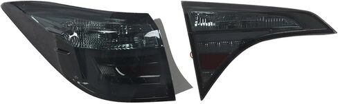 Rear Left+Right Smoke Tail Light Assembly Compatible With 2014-2016 Toyota Corolla Full LED Driver Passenger Side LED Taillight Brake Lamps Direct Replacement Black Housing/Smoke Lens (14-16) in Kuwait