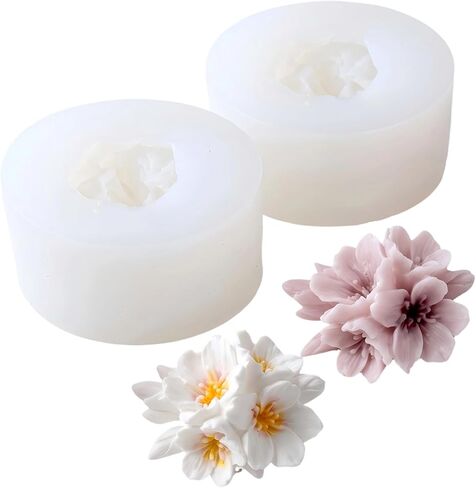 2-Pack 3D Cherry Blossom Candle Molds Realistic Sakura Silicone Flower Molds for Scented Candle Making, Resin Casting, Soap, Plaster Crafts, Fondant Cake Decorating & DIY Gifts in Saudi Arabia