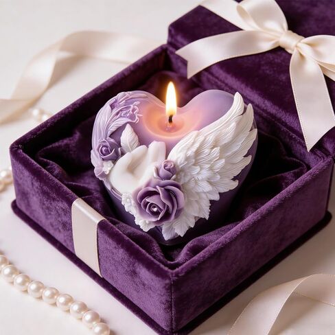 Heart Candle Mold, Love Heart Wing Silicone Candle Molds for Candles Making Resin Casting Aromatherapy Candles Handmade Wax Home Decor, Wedding Valentine's Day Gifts in Saudi Arabia