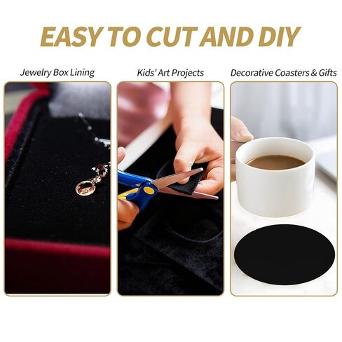 10PCS Black Felt Sheets with Self-Adhesive Backing,Soft Felt Fabric, Durable and Wear-Resistant for Crafts, Jewelry Box Lining, Home Décor, and DIY Projects (8.3"x11.8") in Kuwait