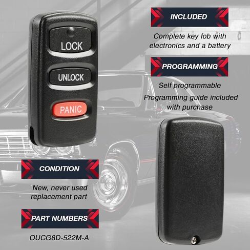 Car Key Fob Keyless Entry Remote fits 1998-2006 Mitsubishi Montero, 1998-2004 Montero Sport (E4EG8D-522M-A) in Kuwait