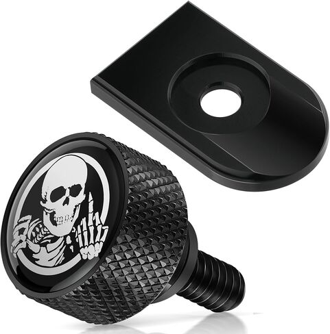 Amazicha Stainless Steel Seat Bolt Skull Pattern Tab Screw Mount Knob Cover Compatible for Harley Davidson Sportster Softail Touring Dyna 1996-2026 Black in Kuwait