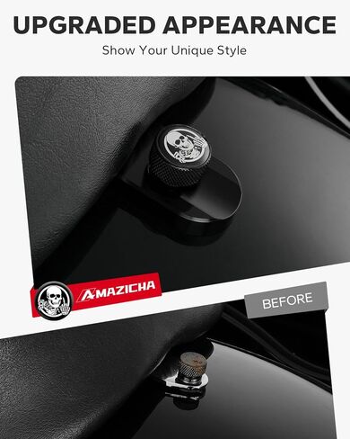 Amazicha Stainless Steel Seat Bolt Skull Pattern Tab Screw Mount Knob Cover Compatible for Harley Davidson Sportster Softail Touring Dyna 1996-2026 Black in Kuwait