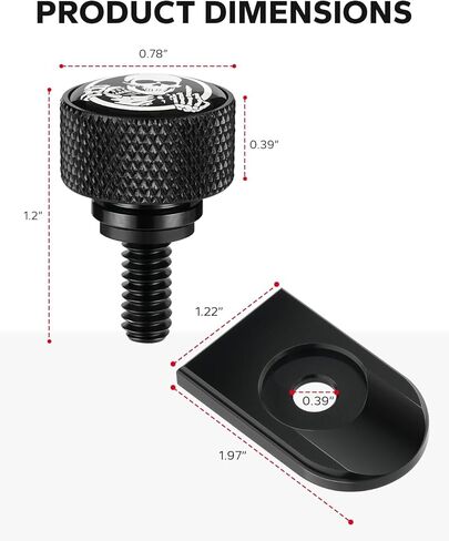 Amazicha Stainless Steel Seat Bolt Skull Pattern Tab Screw Mount Knob Cover Compatible for Harley Davidson Sportster Softail Touring Dyna 1996-2026 Black in Kuwait