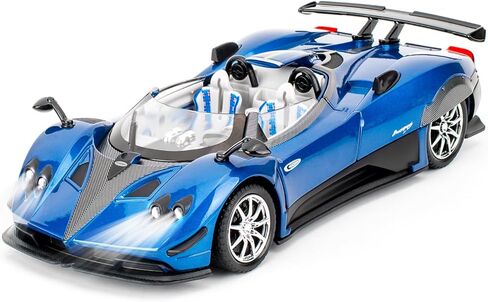 BDTCTK 1/24 متوافقة مع لعبة سيارات Pagani Zonda HP Barchetta النموذجية، سيارات لعبة سحب للخلف مصنوعة من سبائك الزنك مع أصوات وأضواء للأطفال هدية فتاة صبي (أرجواني) in Kuwait
