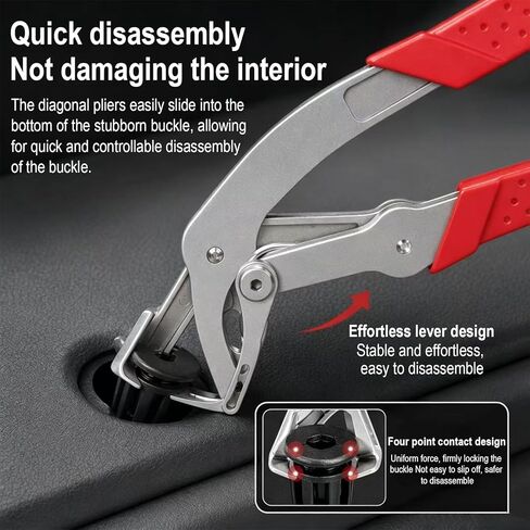 Car Clip Pliers,Auto Fastener Clip Removal Pliers,Spring Loaded Panel Removal Tool for Door Trim, Push Pins,Rivets, Red,1 Pack in Saudi Arabia