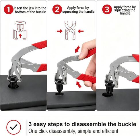 Car Clip Pliers,Auto Fastener Clip Removal Pliers,Spring Loaded Panel Removal Tool for Door Trim, Push Pins,Rivets, Red,1 Pack in Saudi Arabia