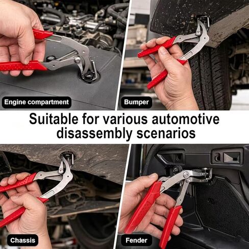 Car Clip Pliers,Auto Fastener Clip Removal Pliers,Spring Loaded Panel Removal Tool for Door Trim, Push Pins,Rivets, Red,1 Pack in Saudi Arabia