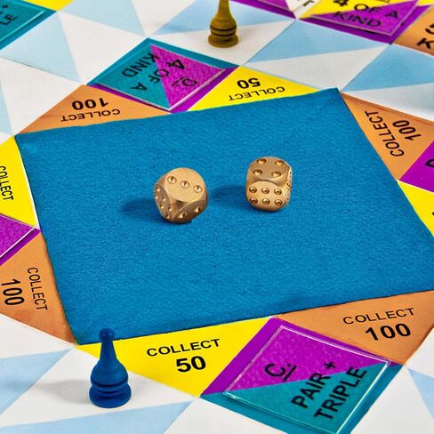 مجموعة نرد معدنية من النحاس الصلب مكونة من قطعتين من Balacoo، معدن ثقيل متوازن ذهبي لألعاب Mahjong Poker Tabletop RPG - ملحقات ألعاب النحاس المصقول (15 مم) in Kuwait