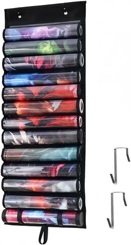 Playmat Tube Storage Bag - Portable Hangable Door Organizer with 2 Hooks Clear Slots Fits for 13 Card Game Storage Playmats Case for TCG/RPG Game Mat (13 Tubes) in Saudi Arabia