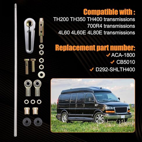 Adjustable Transmissions Column Shift Linkage Kit Compatible with 350 400 700R4 4L60 4L60E 4L80E Replace#ACA-1800 CB5010 D292-SHLTH400 in Kuwait