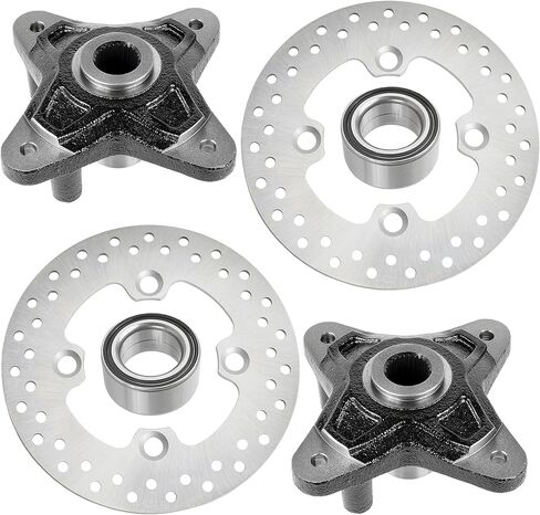 Caltric Rear Brake Disc Rotor Wheel Hub Bearing Compatible with Polaris Rzr Xp 4 900/4 Xp 900 2012-2013 in Kuwait