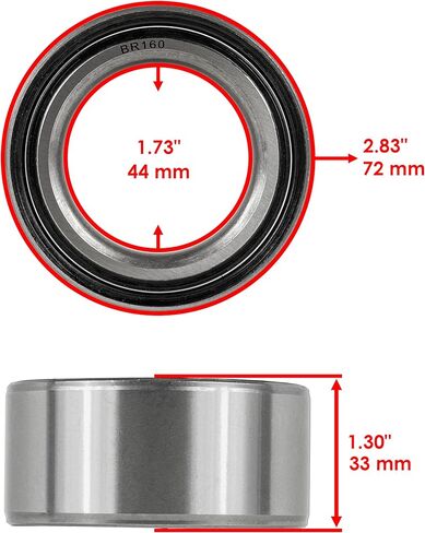 Caltric Rear Brake Disc Rotor Wheel Hub Bearing Compatible with Polaris Rzr Xp 4 900/4 Xp 900 2012-2013 in Kuwait