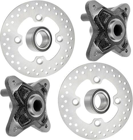 Caltric Rear Brake Disc Rotor Wheel Hub Bearing Compatible with Polaris Rzr Xp 4 900/4 Xp 900 2012-2013 in Kuwait