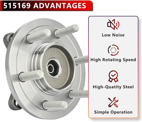 515169 4WD Front Wheel Bearing Hub Assembly for 2015 2016 2017 Ford F-150 Wheel Hub Bearing 6 Lug Bolts w/ABS in Kuwait