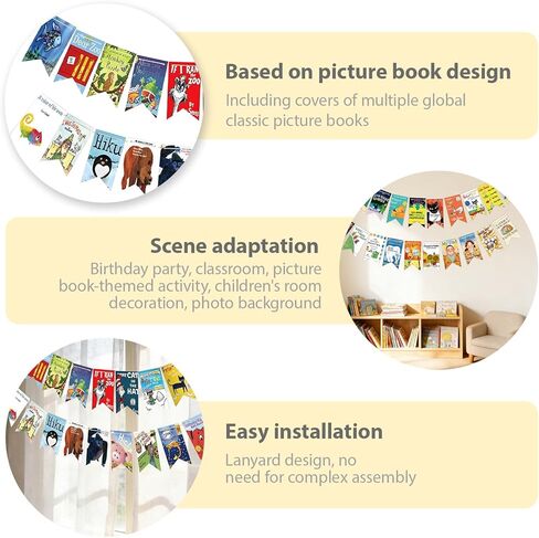 20 Pieces Book Banner Library Decor Book Themed Party Decorations Book Birthday Party Decorations Classroom Decor (Double Sided Printing) in Saudi Arabia