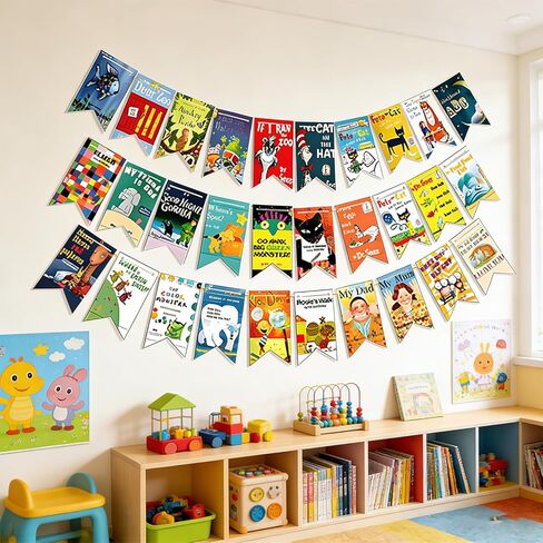 20 Pieces Book Banner Library Decor Book Themed Party Decorations Book Birthday Party Decorations Classroom Decor (Double Sided Printing) in Saudi Arabia