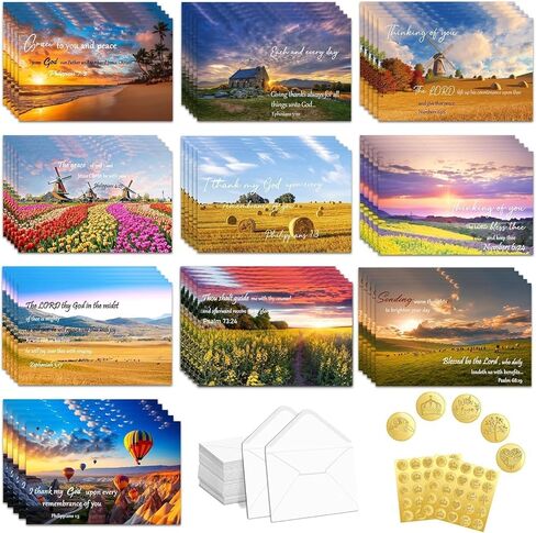 50 Pcs Religious Thinking of You Cards Bulk with Envelopes Scripture Verses Christian Greeting Blessings Cards Faith Based Inspirational 10 Designs 5.9 x 7.87 Inch Thinking of You Greeting Card with Envelopes in Saudi Arabia