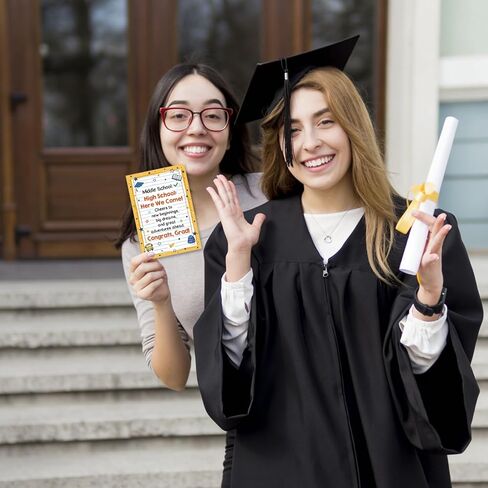 Middle School Graduation Gift Card for Teenagers, 8th Grade Graduation Gifts for Boys Girls, High School Here We Come Congrats Grad Card with Envelope, Funny Greeting Cards for Graduates in Saudi Arabia