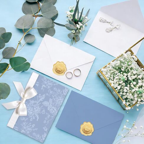 Whaline 24 Pack Blue and White Floral Cards Greeting Cards with Envelopes Stickers Ribbon Chinoiserie Blue Flower Blank Note Card for Wedding Bridal Shower Baby Shower Birthday, 4 x 6 Inch in Kuwait