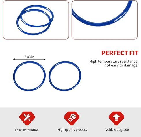 Jimen Fit for Ford Mustang 2015-2018, 2PCS Dashboard Cover Instrument Panel Trim Ring (Blue) in Kuwait