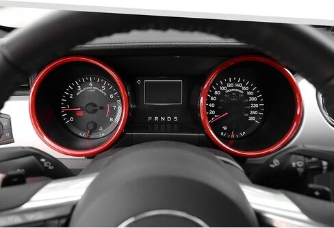Jimen Fit for Ford Mustang 2015-2018, 2PCS Dashboard Cover Instrument Panel Trim Ring (Blue) in Kuwait