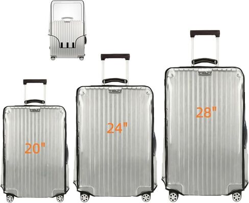 3 Pcs Transparent Luggage Cover Protectors, 20 inch 24 inch 28 inch PVC Luggage Covers, Waterproof, Dustproof, Scratch Resistant Travel Luggage Cover for Wheeled Luggage in Saudi Arabia