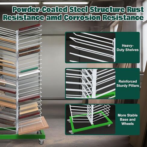 Justore Heavy-Duty Paint Drying Rack for Cabinet Doors and Full-Size Doors, 50 Shelves Cabinet Door Drying Rack for Art Studios & Classroom, Space Saving Design with 4 Casters, 25 LBS/Level in Saudi Arabia