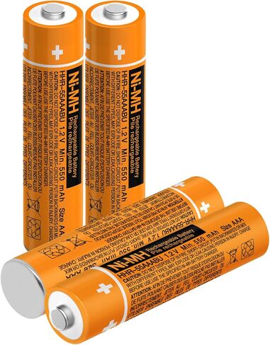 4pcs HHR-55AAABU AAA 1.2v Battery for Panasonic Cordless Wireless Phone Telephone Handset DECT 6.0 550mAh Rechargeable NI-MH in Kuwait