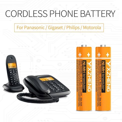 4pcs HHR-55AAABU AAA 1.2v Battery for Panasonic Cordless Wireless Phone Telephone Handset DECT 6.0 550mAh Rechargeable NI-MH in Kuwait