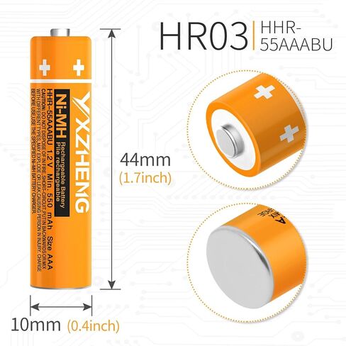 4pcs HHR-55AAABU AAA 1.2v Battery for Panasonic Cordless Wireless Phone Telephone Handset DECT 6.0 550mAh Rechargeable NI-MH in Kuwait
