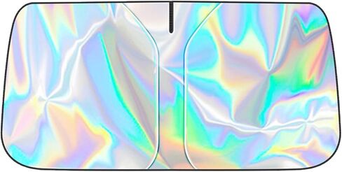 Car Windshield Sun Shade Foldable, 57.09 * 31.5" Upgraded 210T Radium Titanium Silver Windshield Cover with Storage Pouch for Automotive Interior Protection, Universal Car Sun Shade in Kuwait