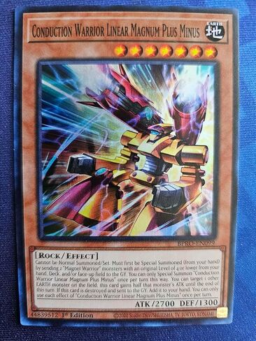 Conduction Warrior Linear Magnum Plus Minus - BPRO-EN099 - Super Rare - 1st Edition in Kuwait