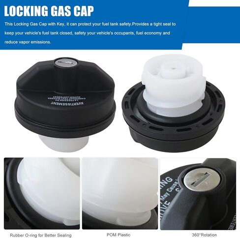 Locking Gas Cap/Lock Fuel Cap Replacement 5278655AA for 1998-2017 Chrysler Town & Country Vehicles, Replace 05278655AA, Black by YTXXDEUS in Kuwait