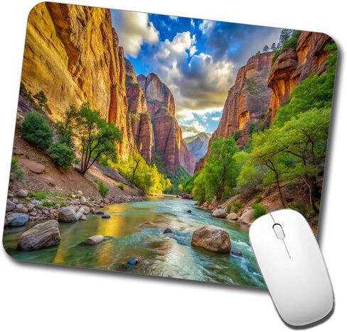 Zion National Park Utah Watercolor Style Low Profile Mouse Pad Mat in Kuwait