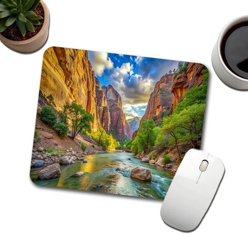 Zion National Park Utah Watercolor Style Low Profile Mouse Pad Mat in Kuwait