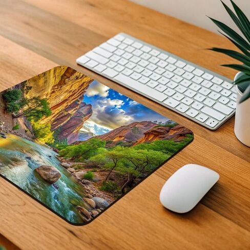 Zion National Park Utah Watercolor Style Low Profile Mouse Pad Mat in Kuwait