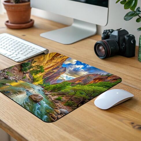 Zion National Park Utah Watercolor Style Low Profile Mouse Pad Mat in Kuwait