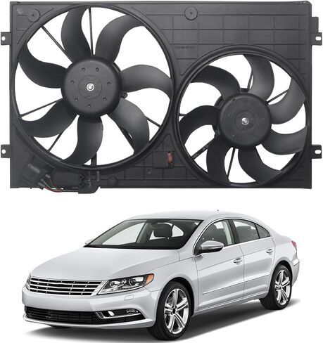 Radiator Engine Cooling Fan Assembly Compatible with 2006-2015 Passat 2010-2013 Golf 2012-2014 Beetle 2006-2014 GTI 2005-2013 Jetta 1.8L 1.9L 2.0L 3.6L, Automotive Cooling Fans Replace VW3115114 in Saudi Arabia