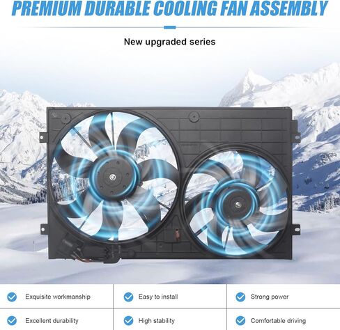 Radiator Engine Cooling Fan Assembly Compatible with 2006-2015 Passat 2010-2013 Golf 2012-2014 Beetle 2006-2014 GTI 2005-2013 Jetta 1.8L 1.9L 2.0L 3.6L, Automotive Cooling Fans Replace VW3115114 in Saudi Arabia