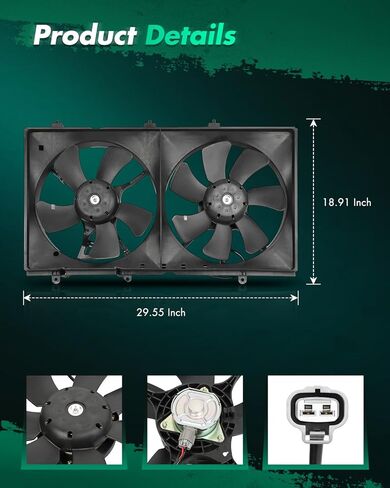 SCITOO Electric Car Radiator Fan Replace 620930 for 2003-2007 for Mitsubishi for Lancer 2.0L 2005-2006 for Mitsubishi for Lancer 2.4L in Kuwait
