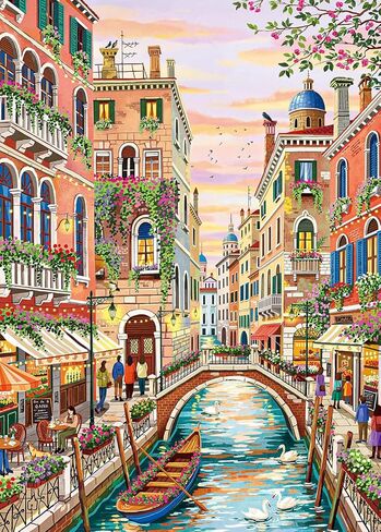 1000 Piece Puzzles for Adults - Charming Venice - Jigsaw Puzzles for Adults 1000 Pieces Colorful Venice Sunset Canal 1000 Piece Jigsaw Puzzles in Kuwait