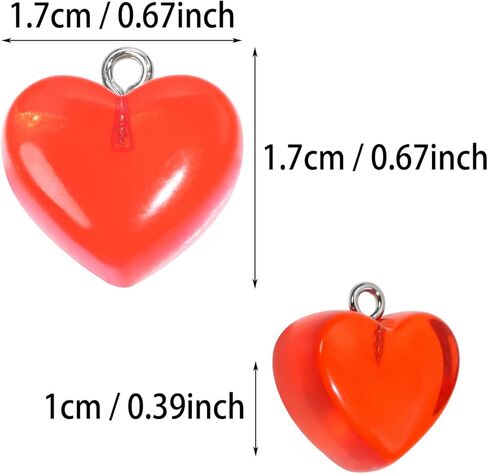 Tupalizy 40PCS Resin Heart Charms Love Heart Shaped Pendant Beads Dangle for Jewelry Making Bracelets Necklaces Earrings Keychains DIY Crafts Accessories Christmas Party Decor Gifts in Kuwait