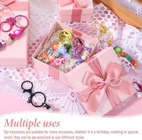 30 Pcs Beadable Keychain Bars Bulk, Bead Keychains Colorful Metal, DIY Keychains Making Supplies, Beaded Keychain Bead Key Chains, Blank Beadable Item Accessories in Kuwait