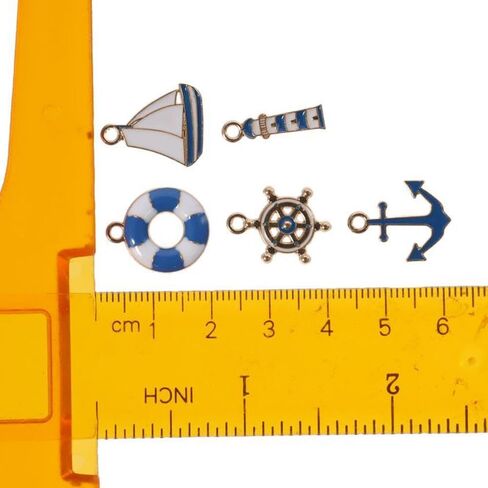 Ocean Themed Charm Pendants 50pcs about 18mm in Length Reliable Alloy Nautical Collection Charms Comfortable Rudder in Kuwait